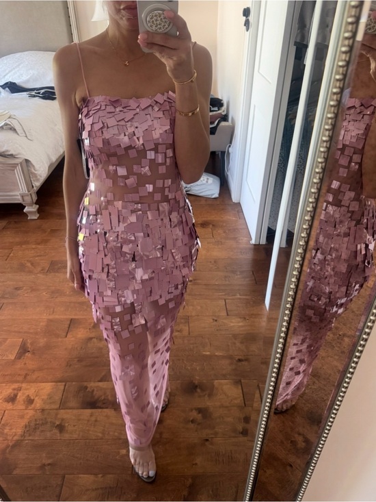 Retrofete Dresses & Skirts - Carmin Retrofete Pink Sequin Strapless Column Dress